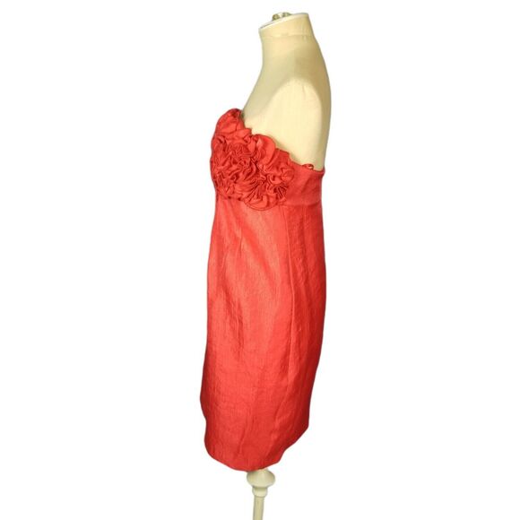 Alexia Admor Women's Cocktail Dress Detailed Bodice Tomato Red Size Small - Picture 3 of 4
